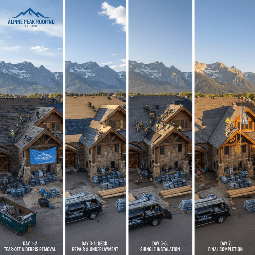 Alpine Peak's 7-Day Roof Replacement Process: What to Expect
