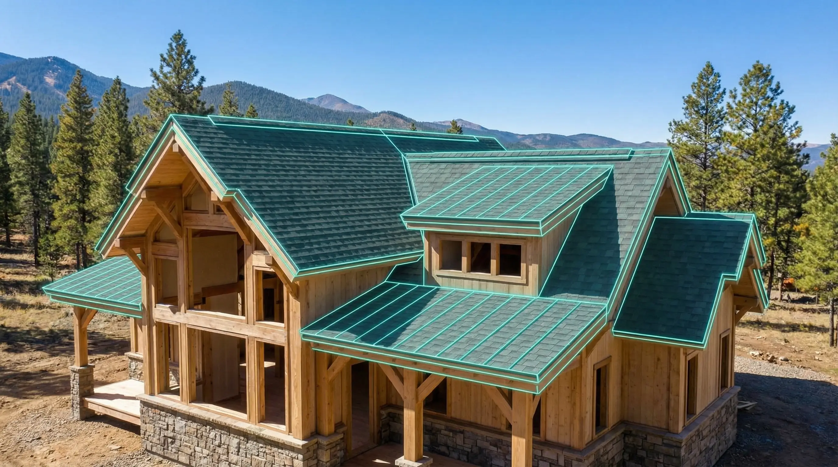 AI-powered roof analysis detecting damage, measurements, and material needs